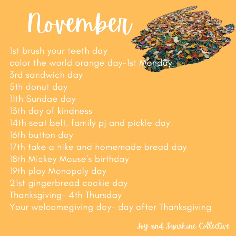 Let’s Celebrate National US Holidays for November